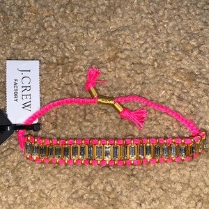 J.CREW hot pink rope bracelet